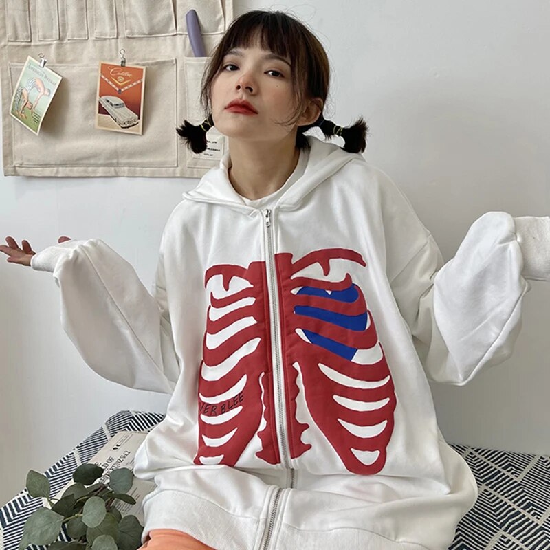 Style Core Aesthetics, New Style Trends - Veste squelette coeur