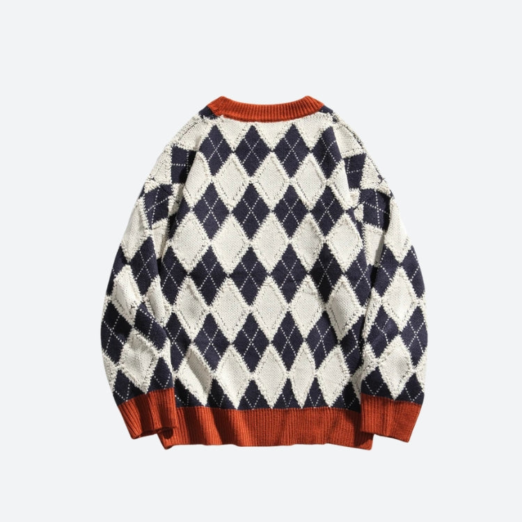 Style Core Aesthetics, New Style Trends - Vintage Argyle Knitted Sweater