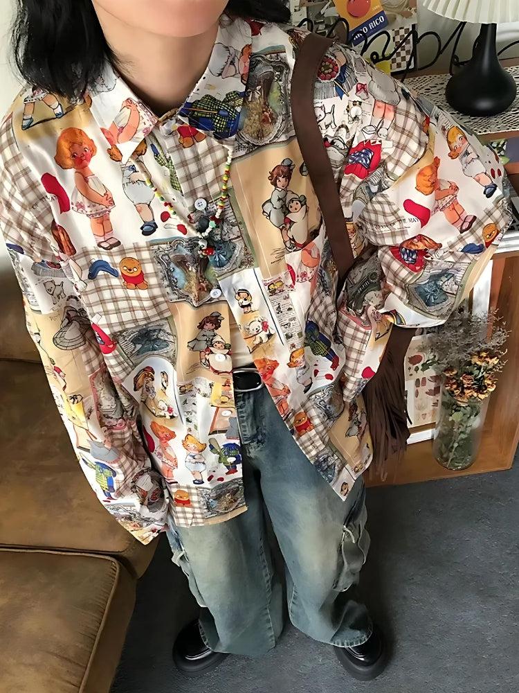 Style Core Aesthetics, New Style Trends - Vintage Cartoon Oversized Shirt