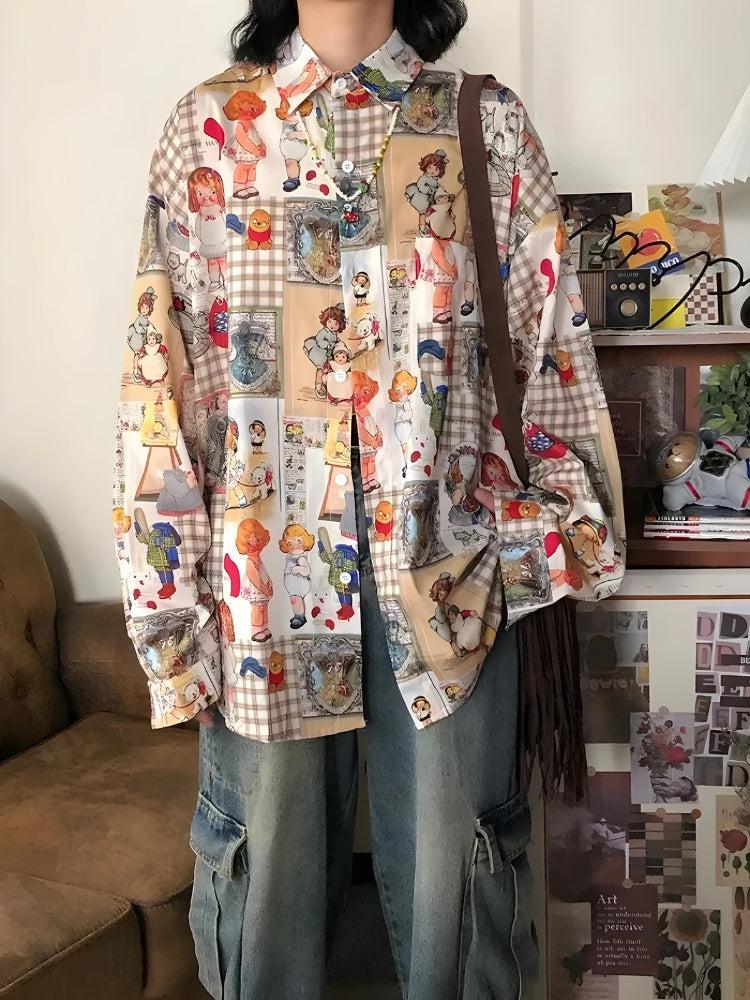 Style Core Aesthetics, New Style Trends - Vintage Cartoon Oversized Shirt