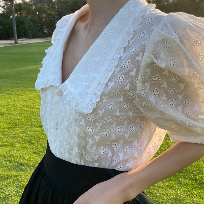 Style Core Aesthetics, New Style Trends - Vintage Collar Lace Shirt