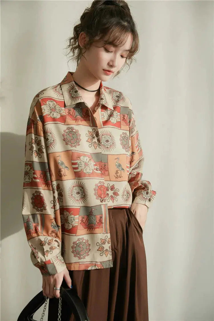 Style Core Aesthetics, New Style Trends - Vintage Figured Grandmacore Shirt