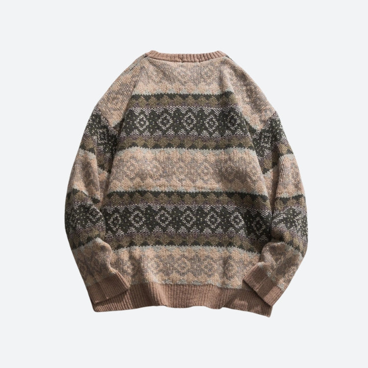 Style Core Aesthetics, New Style Trends - Vintage Jacquard Knitted Sweater