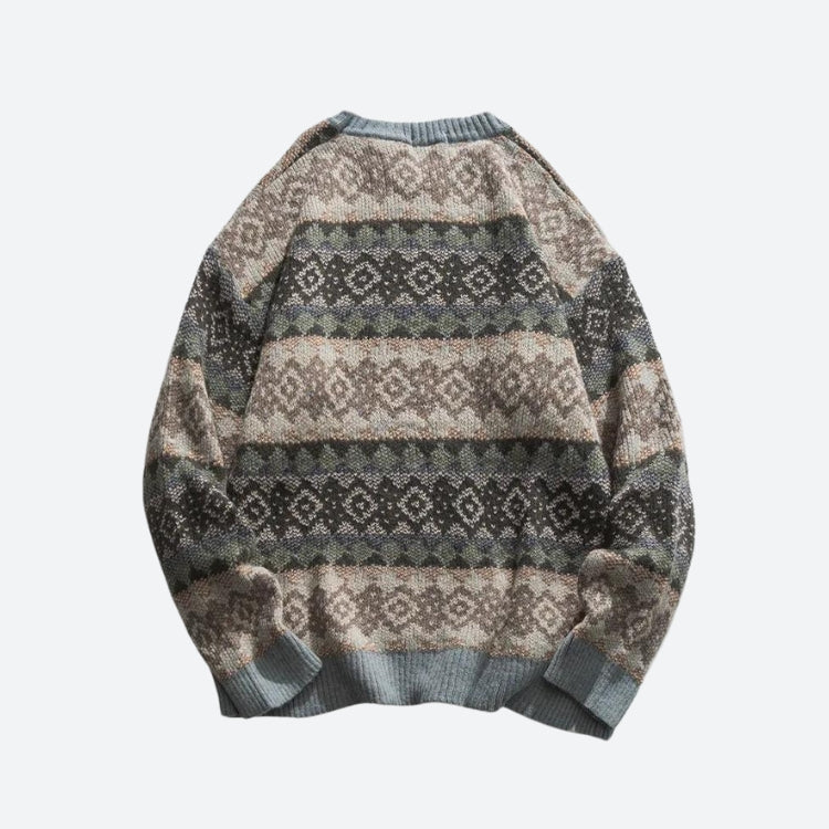 Style Core Aesthetics, New Style Trends - Vintage Jacquard Knitted Sweater