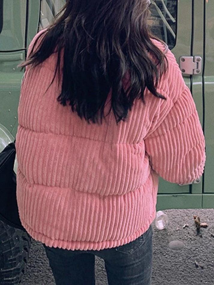 Style Core Aesthetics, New Style Trends - Vintage Zip Up Corduroy Padded Jacket