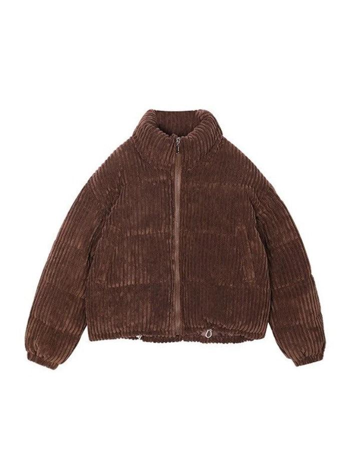 Style Core Aesthetics, New Style Trends - Vintage Zip Up Corduroy Padded Jacket