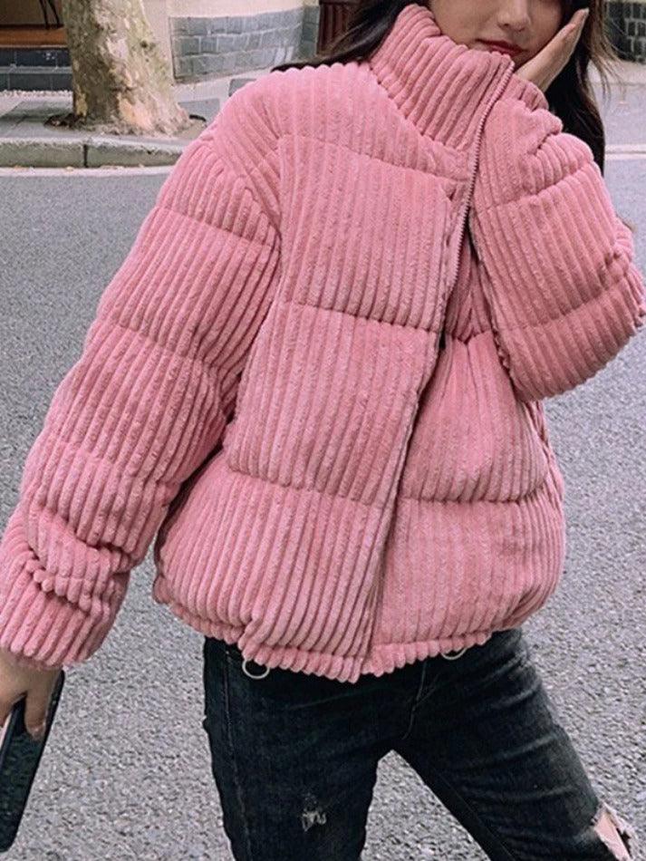 Style Core Aesthetics, New Style Trends - Vintage Zip Up Corduroy Padded Jacket