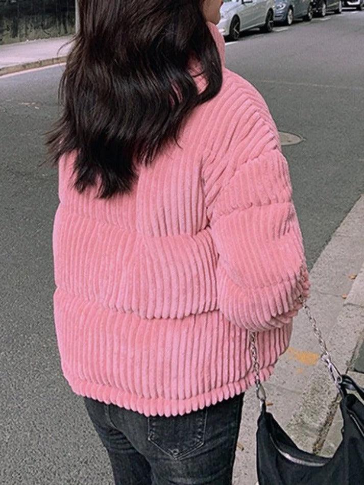 Style Core Aesthetics, New Style Trends - Vintage Zip Up Corduroy Padded Jacket