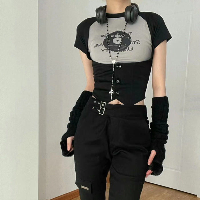Style Core Aesthetics, New Style Trends - Vinyl Print Crop Top