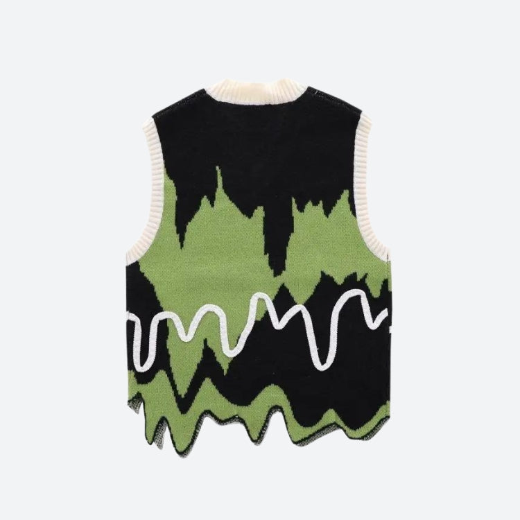 Style Core Aesthetics, New Style Trends - Weirdcore Wavy Striped Sweater Vest