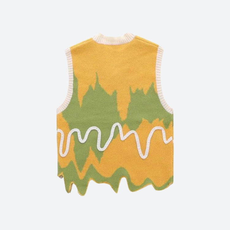 Style Core Aesthetics, New Style Trends - Weirdcore Wavy Striped Sweater Vest