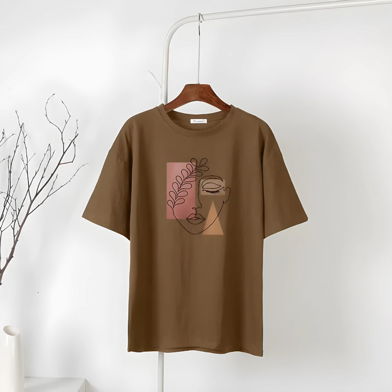 Style Core Aesthetics, New Style Trends - Woman Face Minimal Tee