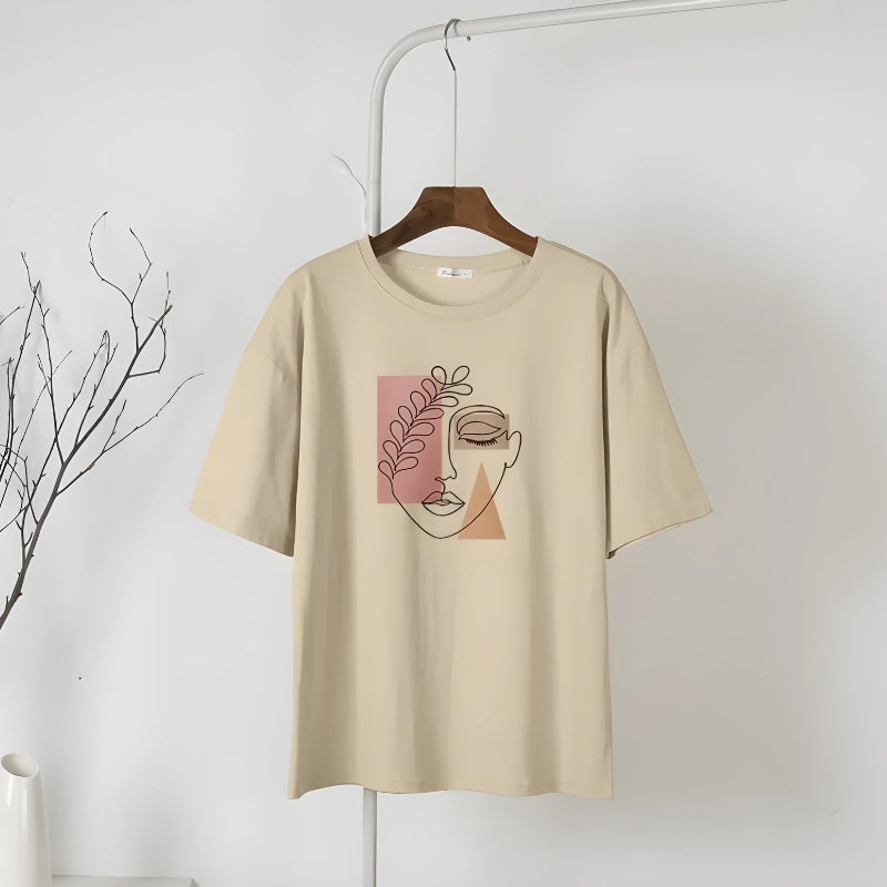 Style Core Aesthetics, New Style Trends - Woman Face Minimal Tee