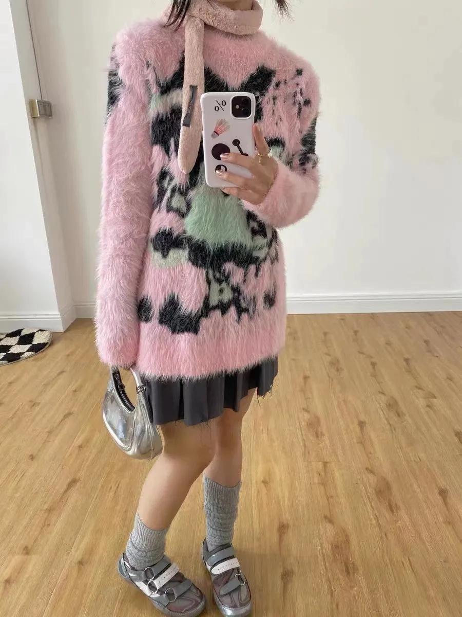 Style Core Aesthetics, New Style Trends - Y2K Aesthetic Fuzzy Sweater