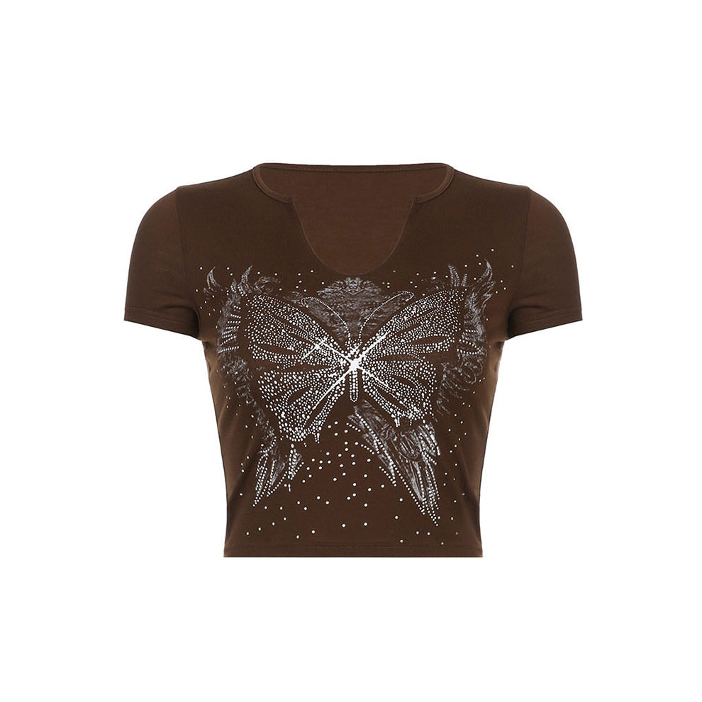 Style Core Aesthetics, New Style Trends - Y2K Butterfly Crop Top