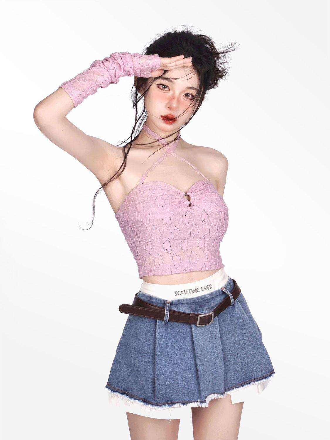 Style Core Aesthetics, New Style Trends - Y2K Fake Two Piece Pleated Mini Skirt
