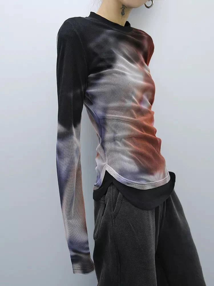 Style Core Aesthetics, New Style Trends - Y2K Grunge Tie Dye Top