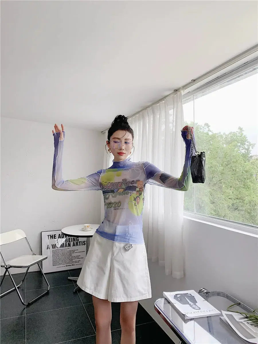 Style Core Aesthetics, New Style Trends - Y2K Minecraft Mesh Top