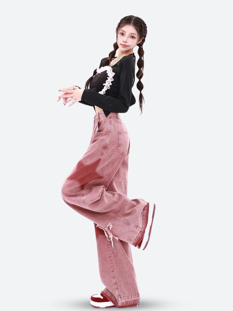 Style Core Aesthetics, New Style Trends - Y2K Star Denim Jeans