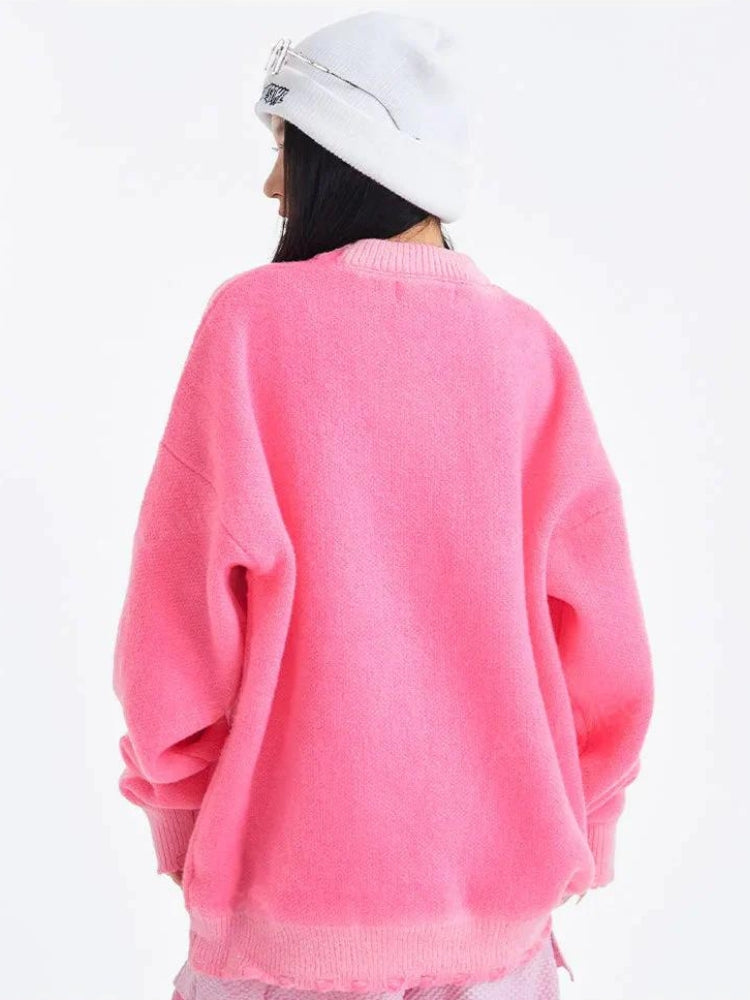 Style Core Aesthetics, New Style Trends - Y2K Star Distressed Sweater