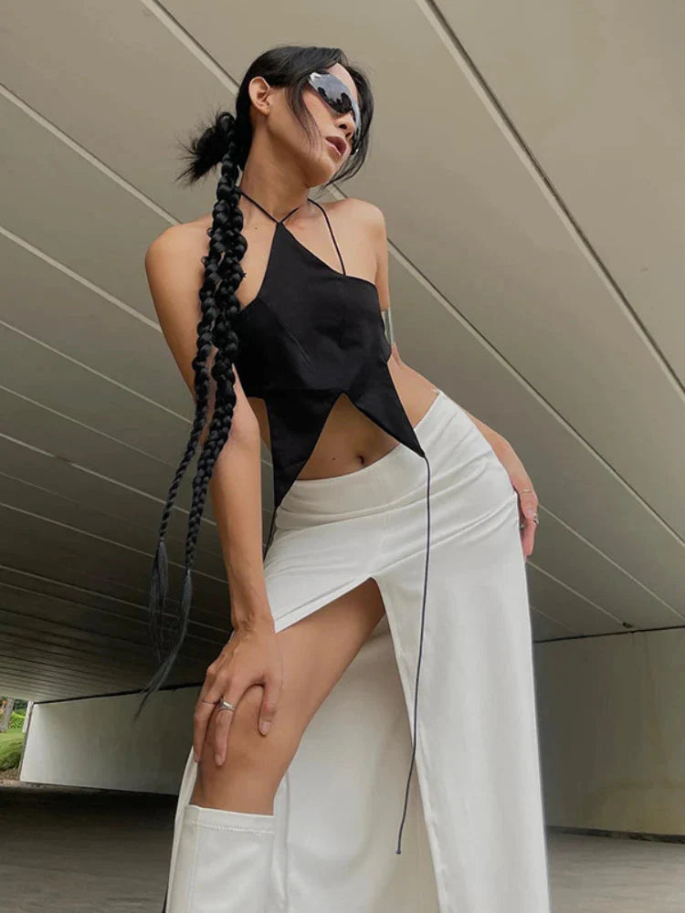 Style Core Aesthetics, New Style Trends - Y2k Star Lace Up Backless Top