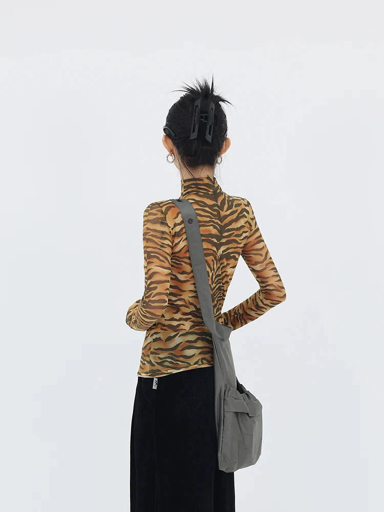Style Core Aesthetics, New Style Trends - Y2K Tiger Mesh Top