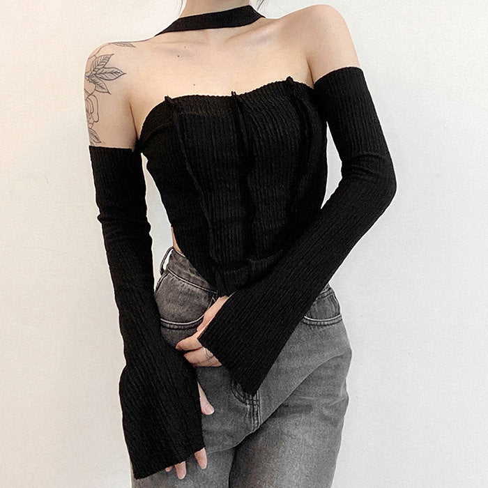 Style Core Aesthetics, New Style Trends - Y2K Top & Gloves Set