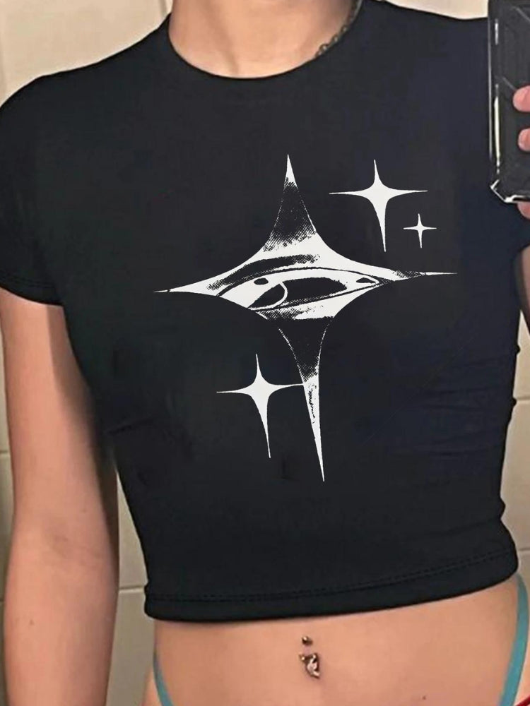 Style Core Aesthetics, New Style Trends - Y2K Twinkle Star Tee