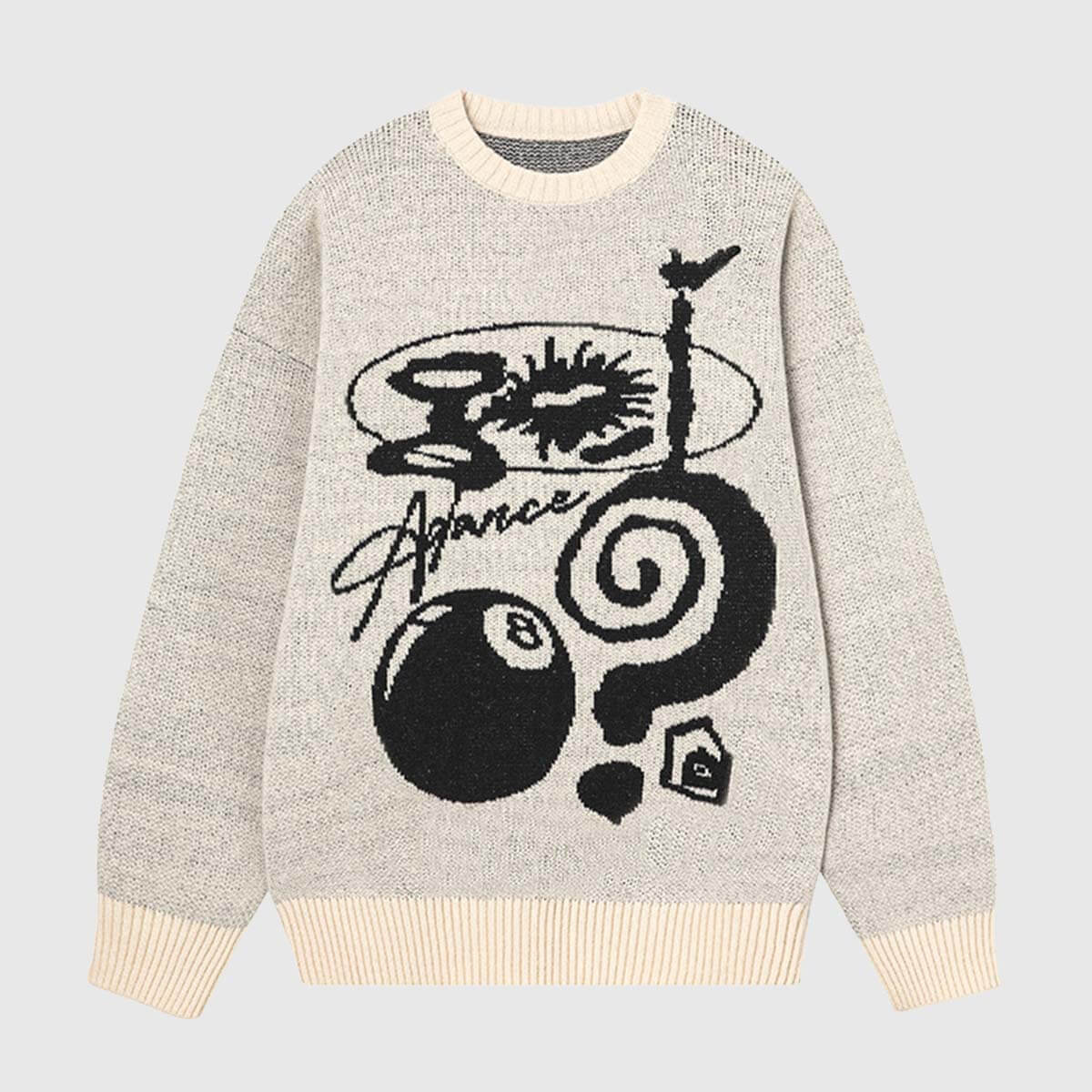 Style Core Aesthetics, New Style Trends Abstract Graphic Knit Sweater