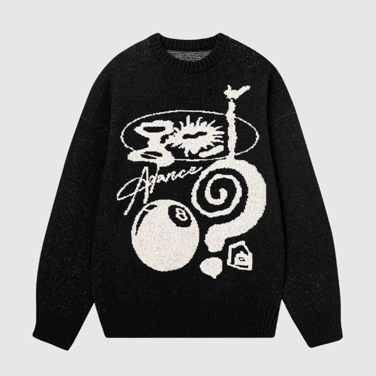 Style Core Aesthetics, New Style Trends Abstract Graphic Knit Sweater