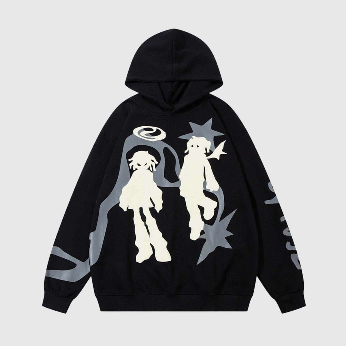 Style Core Aesthetics, New Style Trends Abstract Shadow Graphic Hoodie