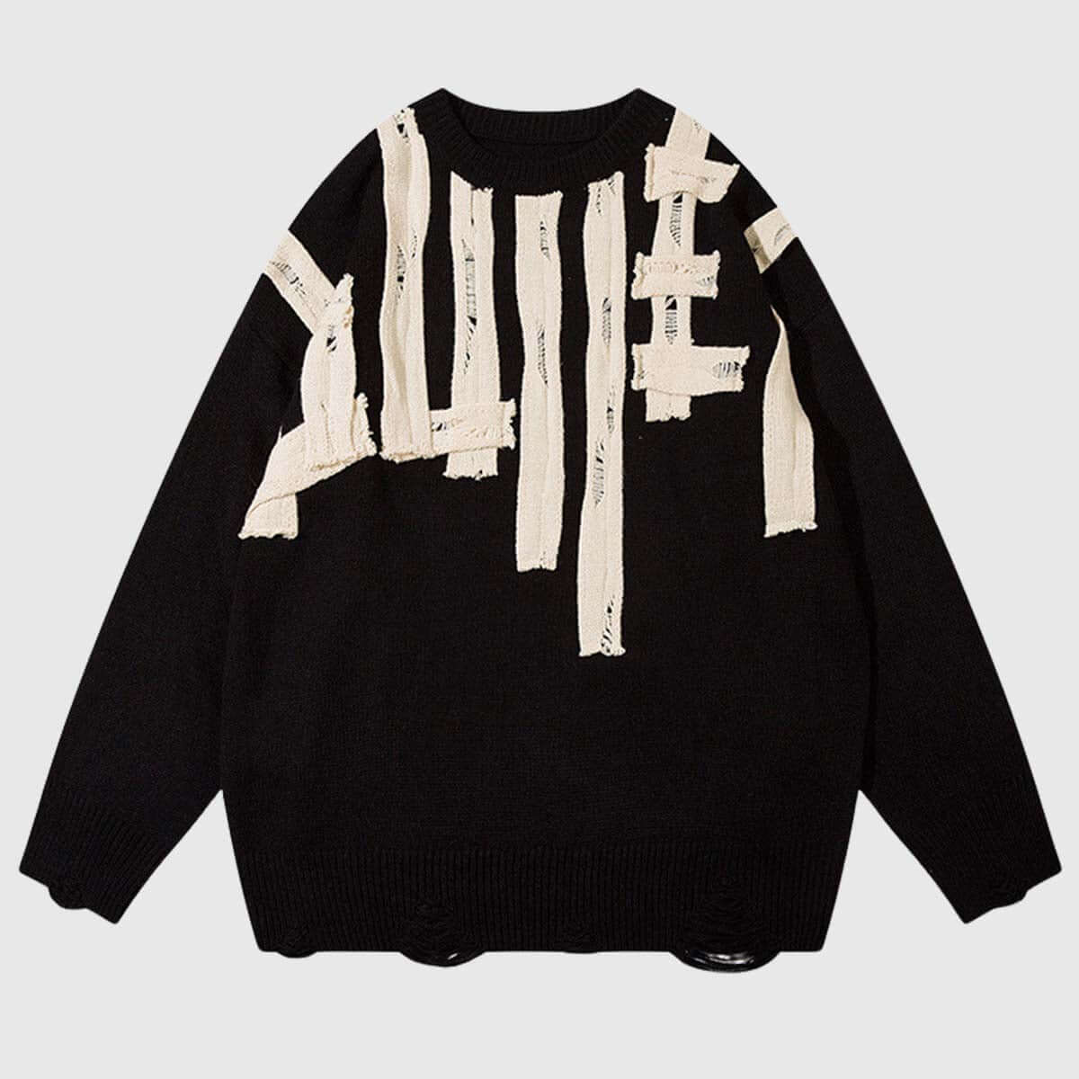 Style Core Aesthetics, New Style Trends Abstract Striped Knit Sweater