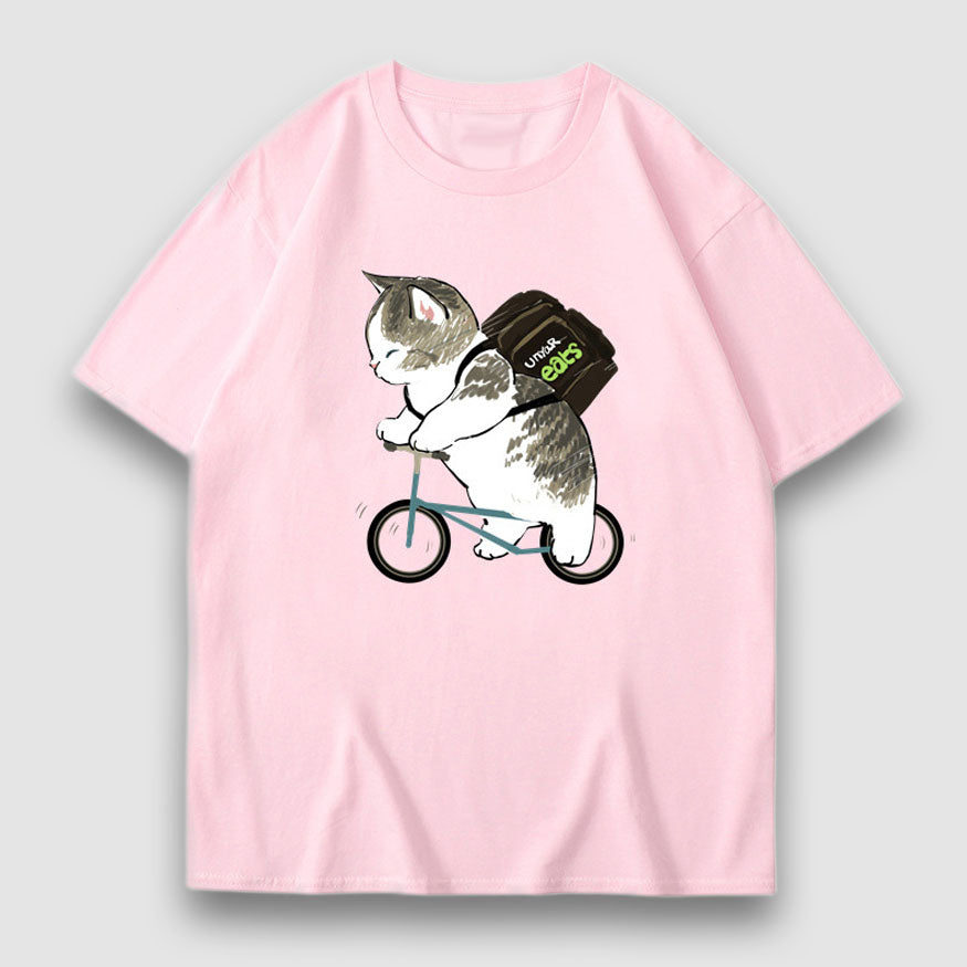 Style Core Aesthetics, New Style Trends Adorable Cat Cartoon Print Tee