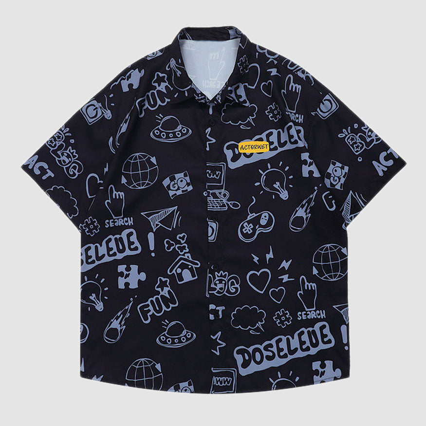 Style Core Aesthetics, New Style Trends Bulb Print Summer Shirts