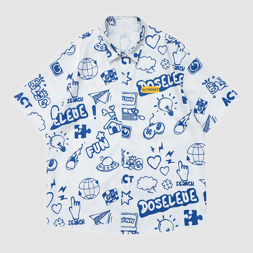 Style Core Aesthetics, New Style Trends Bulb Print Summer Shirts