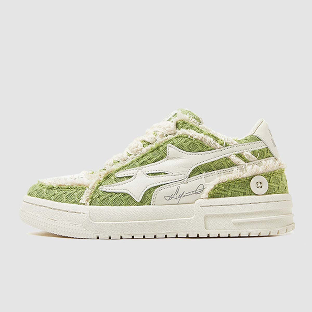 Style Core Aesthetics, New Style Trends Button Decor Raw Edge Skate Shoes