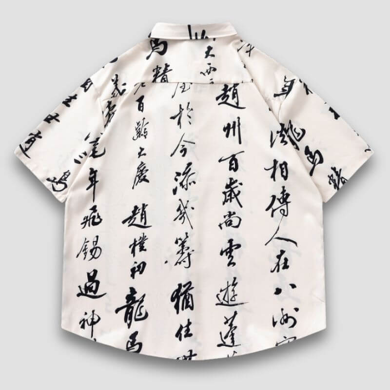 Style Core Aesthetics, New Style Trends Calligraphy Print Shirts