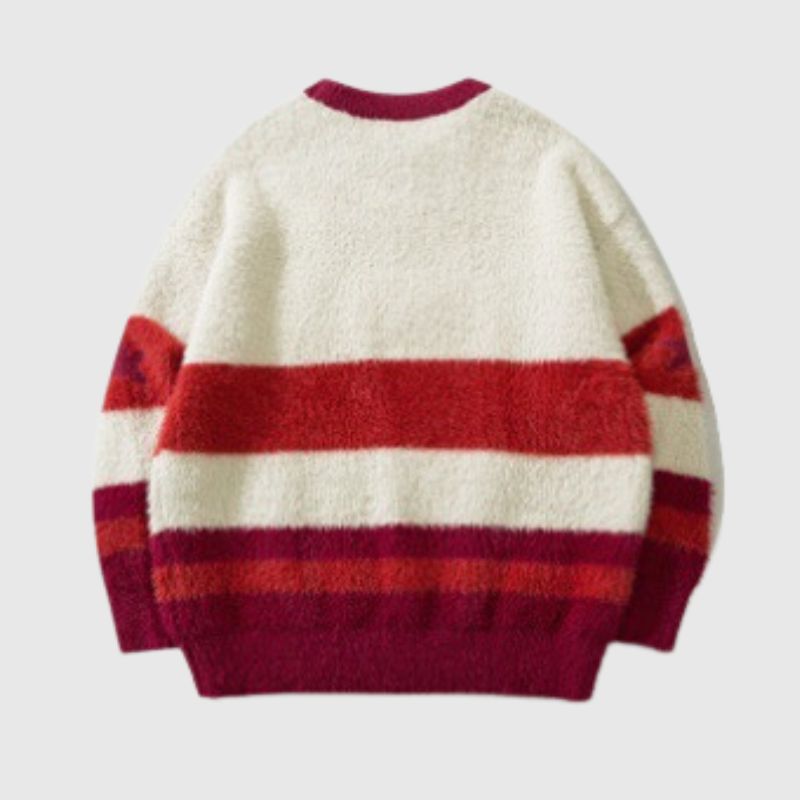 Style Core Aesthetics, New Style Trends Cartoon Dragon Striped Versatile Knit Sweater