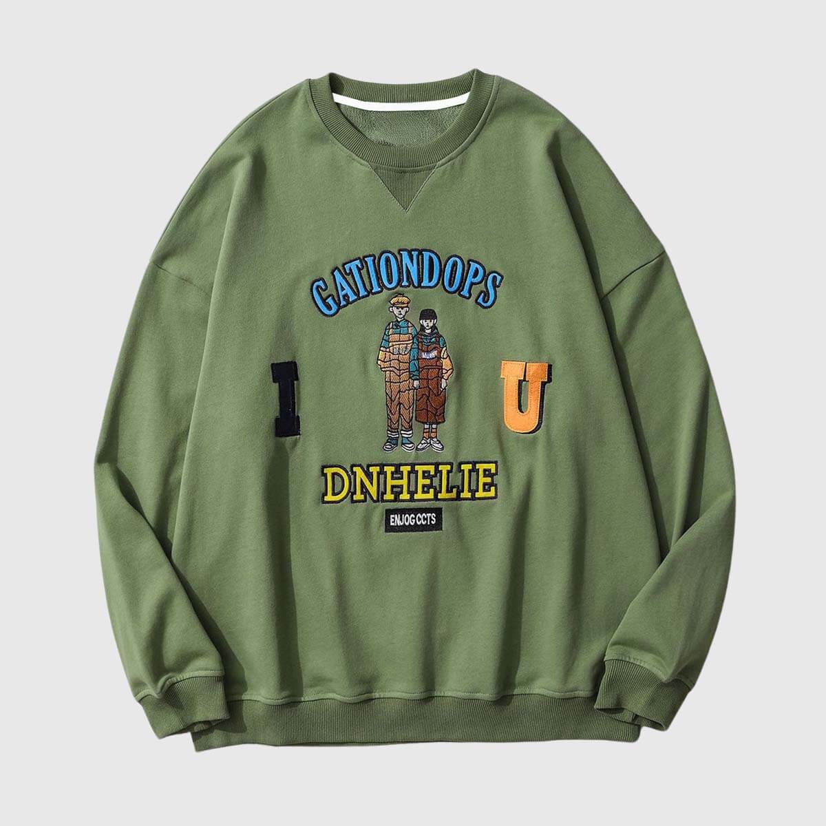 Style Core Aesthetics, New Style Trends Cartoon Embroidered Sweatshirt