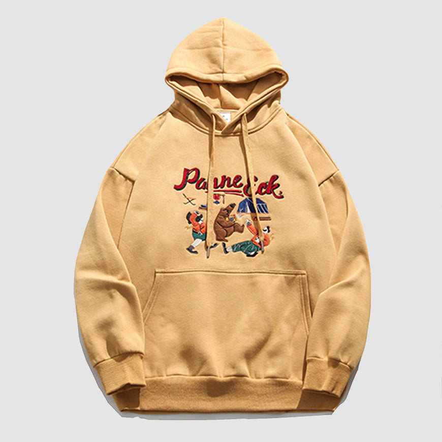 Style Core Aesthetics, New Style Trends Cartoon Embroidery Hoodie