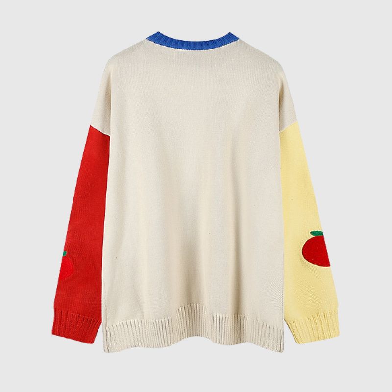 Style Core Aesthetics, New Style Trends Cartoon Pattern Color Contrast Design Sweater
