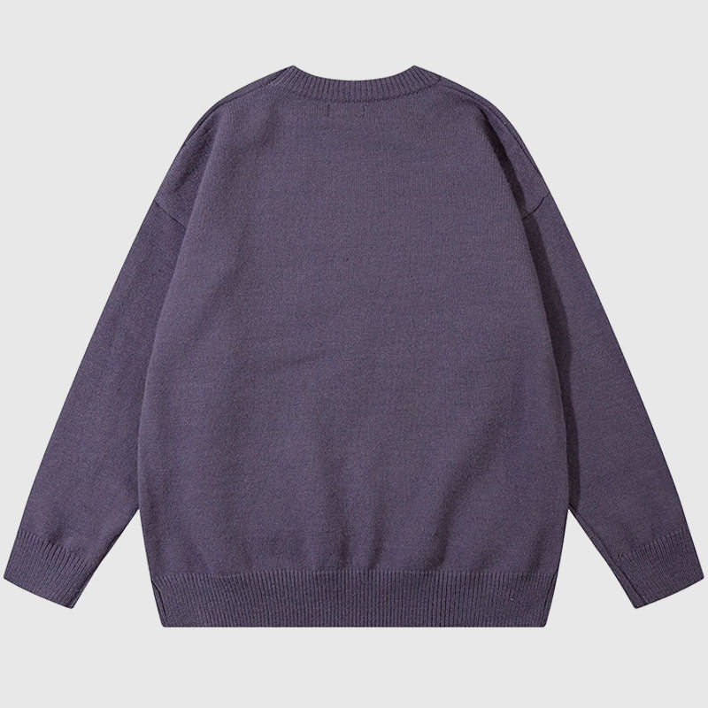 Style Core Aesthetics, New Style Trends Cartoon Rabbit Pattern Embroidered Pullover
