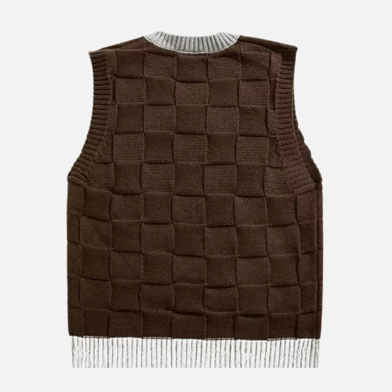 Style Core Aesthetics, New Style Trends Checkered Knit Vest