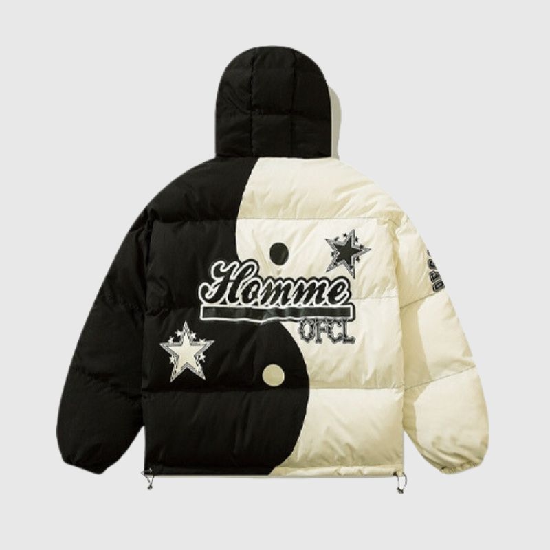 Style Core Aesthetics, New Style Trends Chinese Streetwear Color-Block Hooded Coat