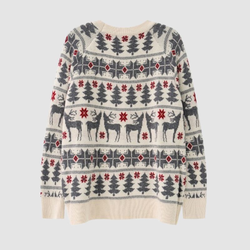 Style Core Aesthetics, New Style Trends Christmas Elk Jacquard Pullover