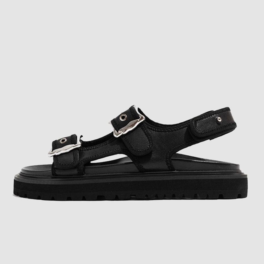 Style Core Aesthetics, New Style Trends Chunky Sole Buckle Two Strap Sandals
