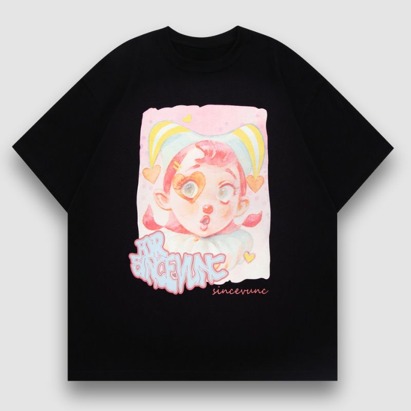 Style Core Aesthetics, New Style Trends Clown Pattern Printed Tee