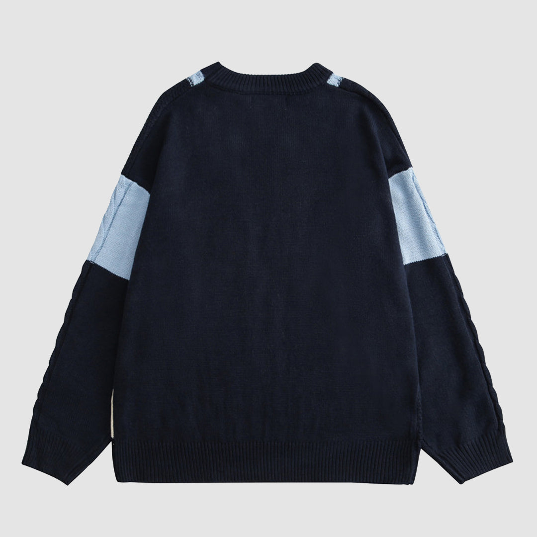 Style Core Aesthetics, New Style Trends College Style Color Block Sweater