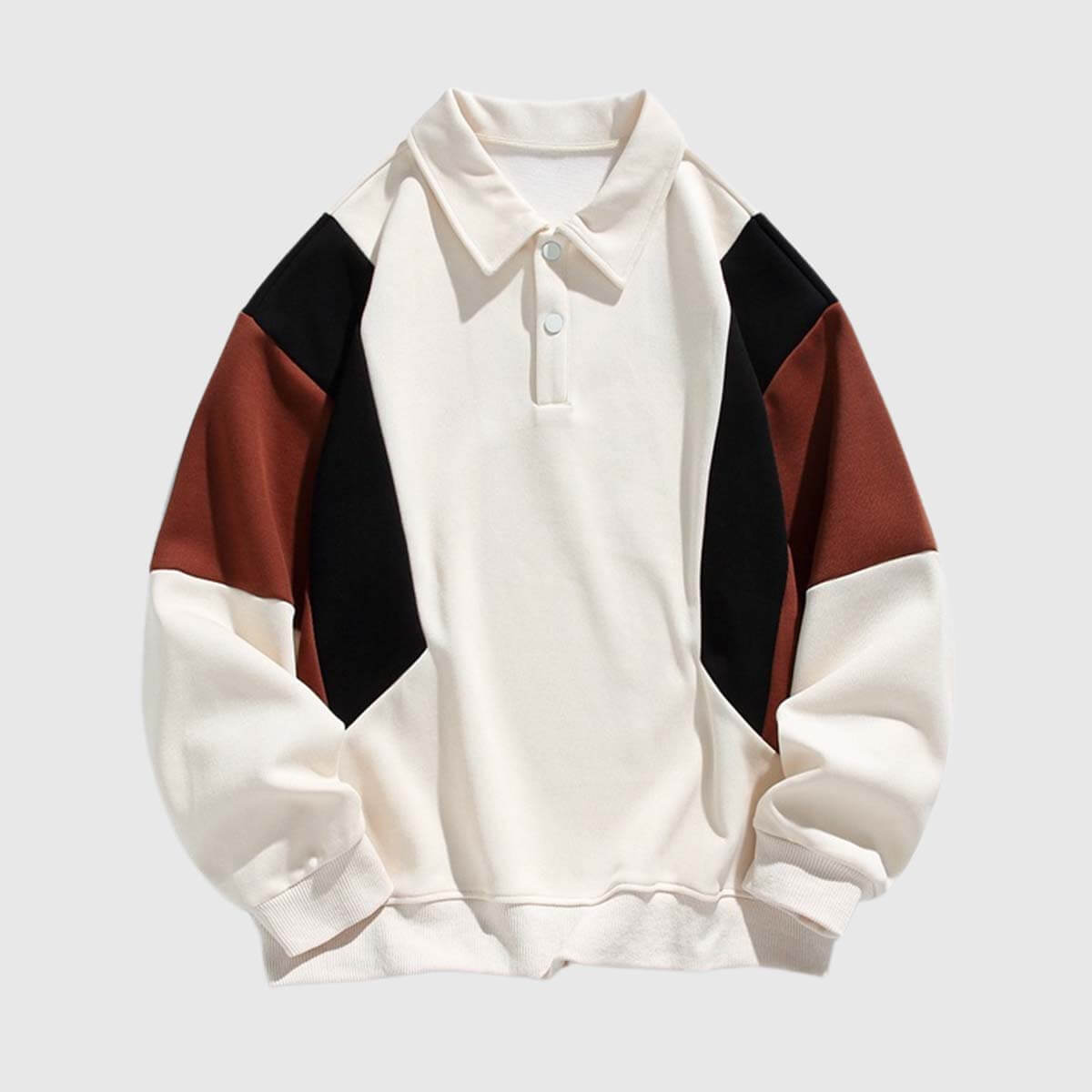 Style Core Aesthetics, New Style Trends Color-Block Polo Sweatshirt