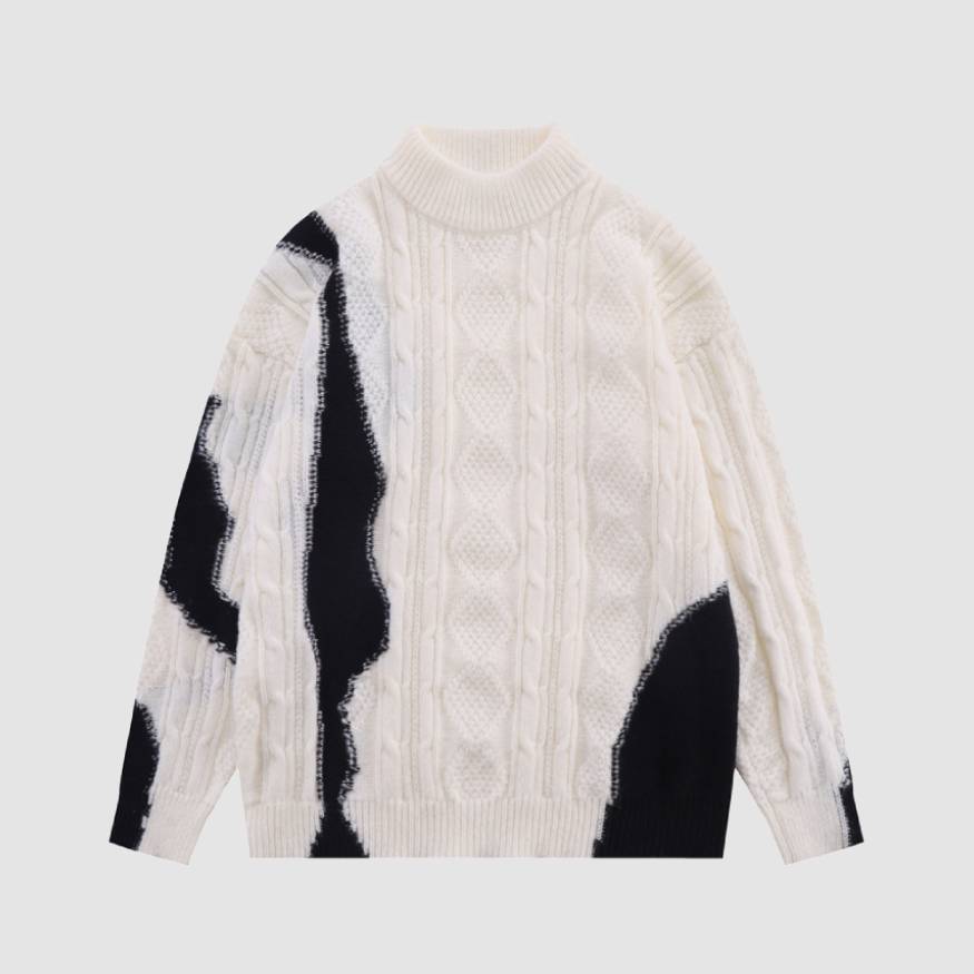 Style Core Aesthetics, New Style Trends Color Block Turtleneck Sweater
